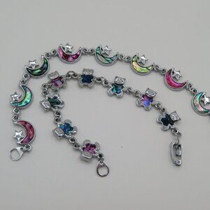 Bracelet Bundle Silver Tone Bracelets with Moons Stars Teddy Bears